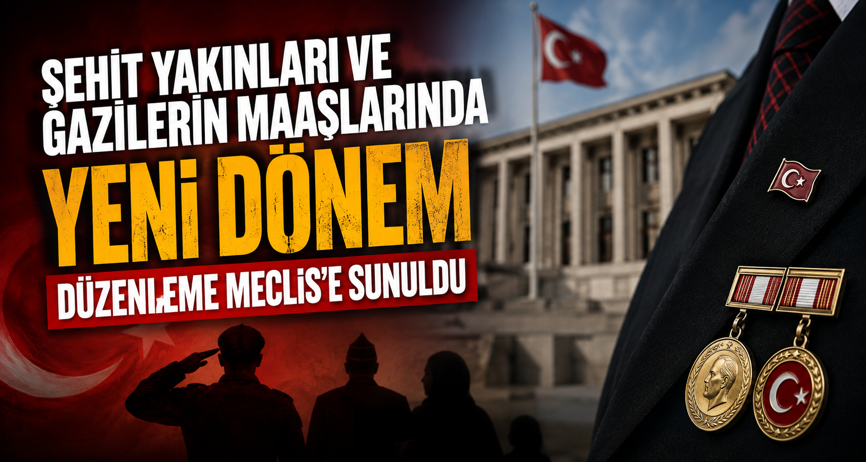 Şehit yakınları ve gazilerin maaşlarında yeni dönem: Düzenleme Meclis'e sunuldu