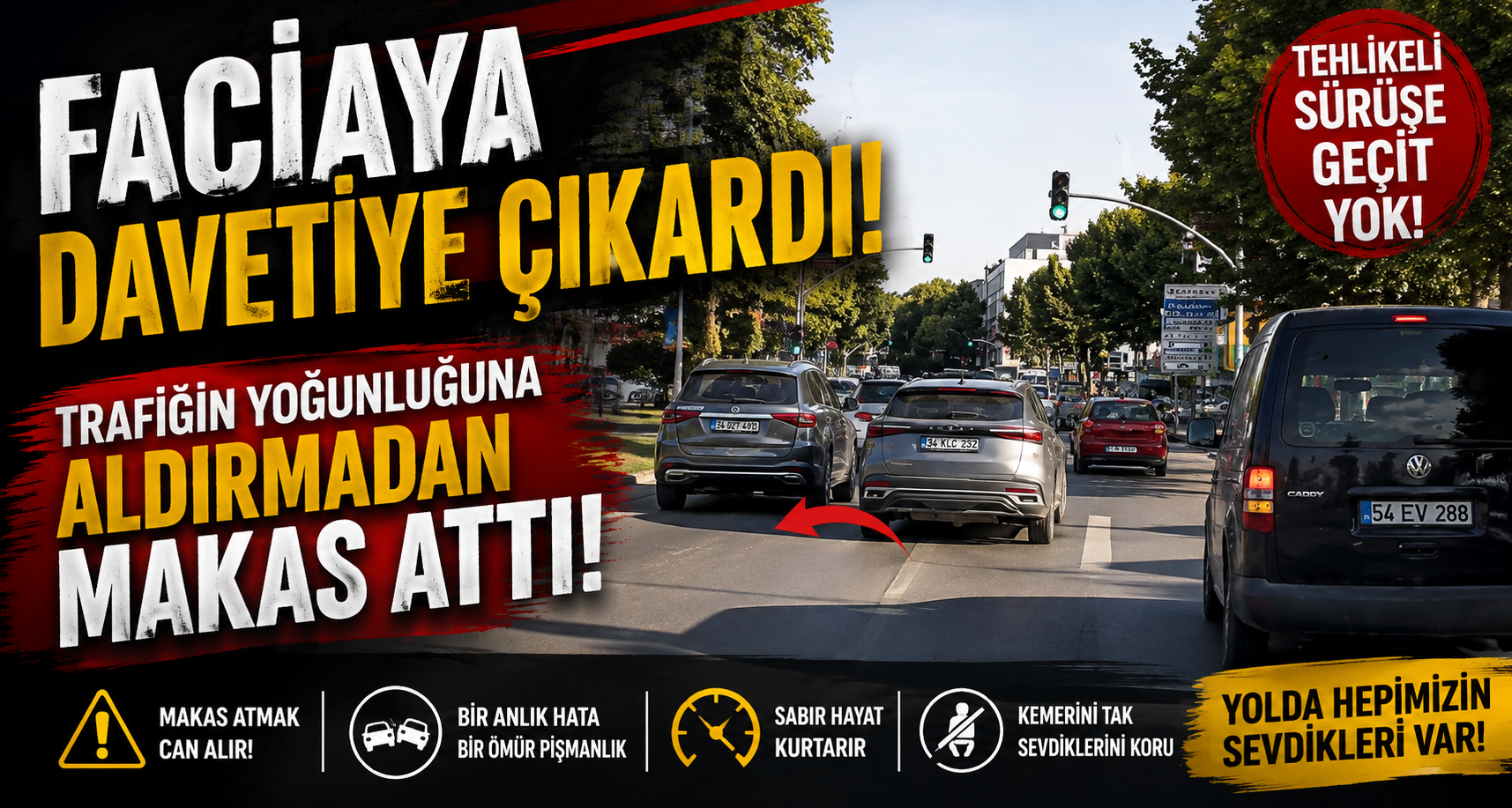 Faciaya davetiye çıkardı: Trafiğin yoğunluğuna aldırmadan makas attı