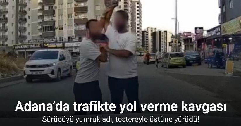 Adana’da trafikte tartıştığı sürücüye testereyle saldıran şahıs kamerada