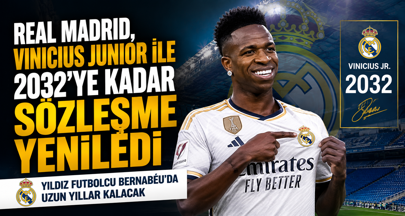 Real Madrid, Vinicius Junior ile 2032’ye kadar sözleşme yeniledi