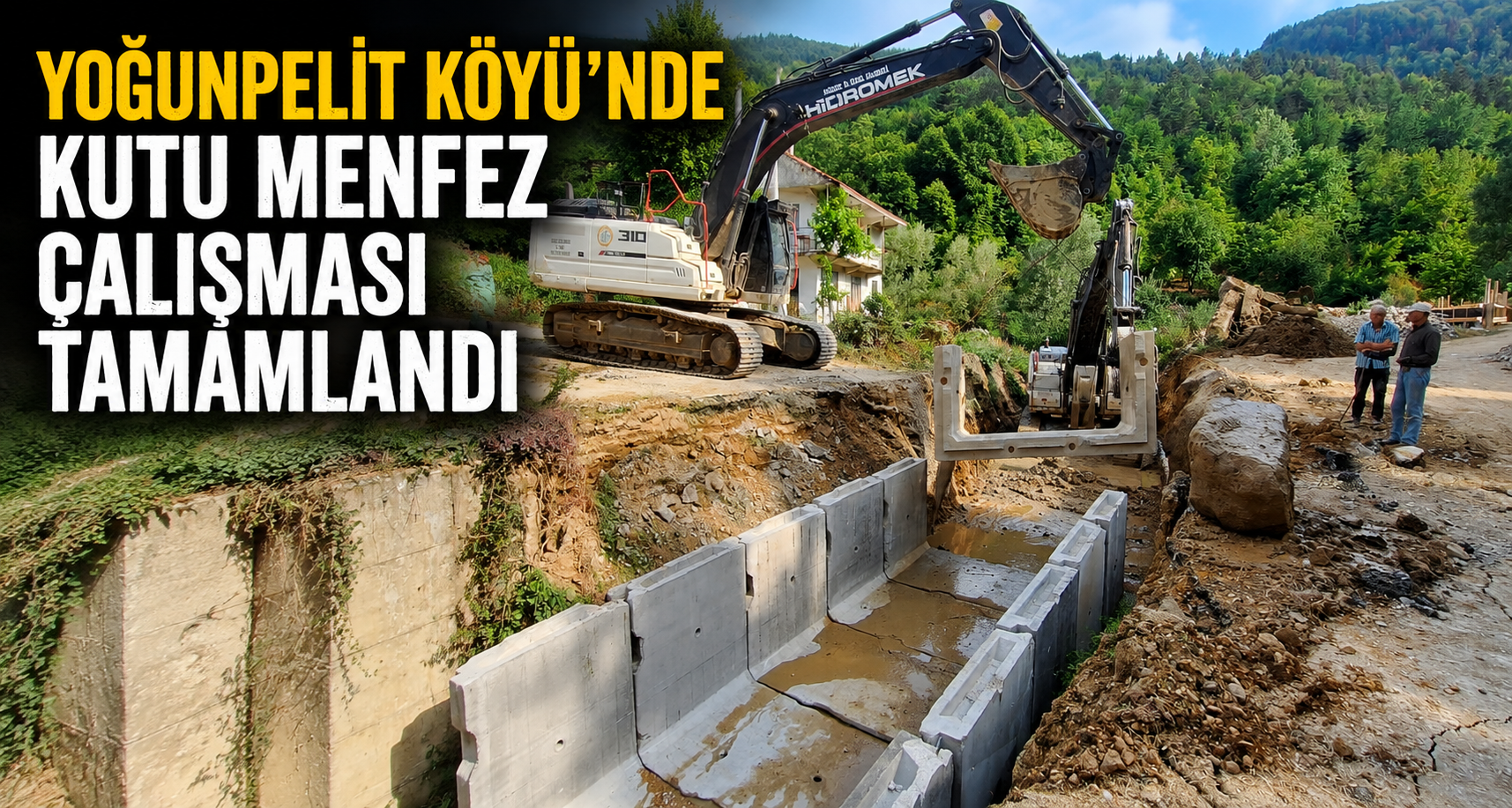 Yoğunpelit Köyü’nde kutu menfez çalışması tamamlandı