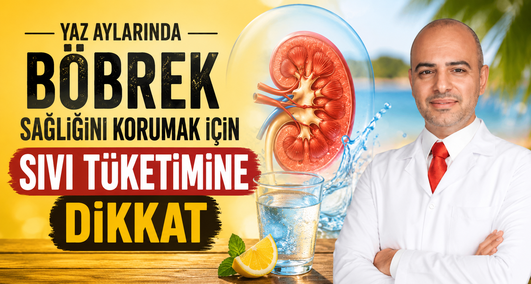 Yaz aylarında böbrek sağlığını korumak için sıvı tüketimine dikkat