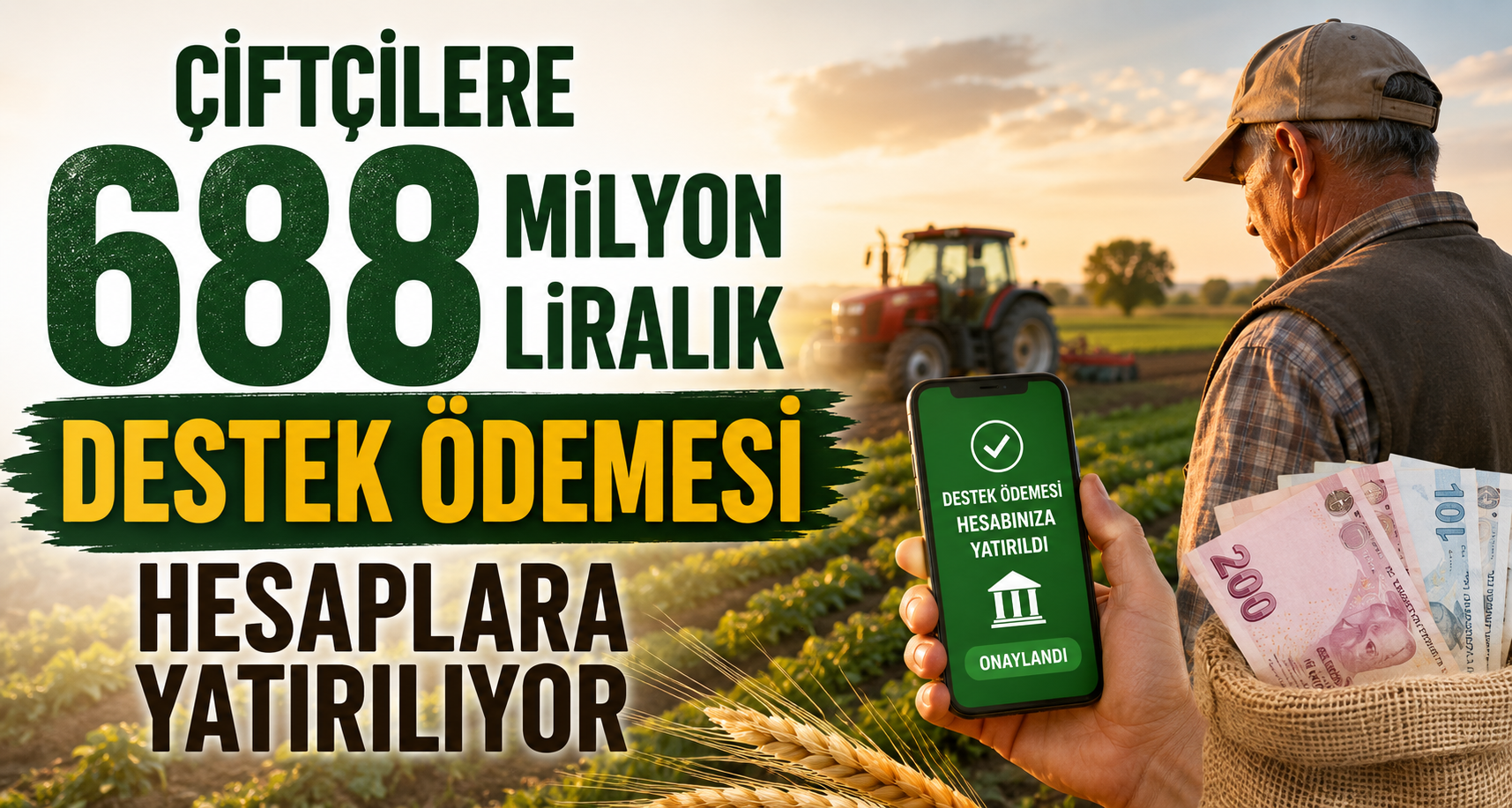 Çiftçilere 688 milyon liralık destek ödemesi hesaplara yatırılıyor