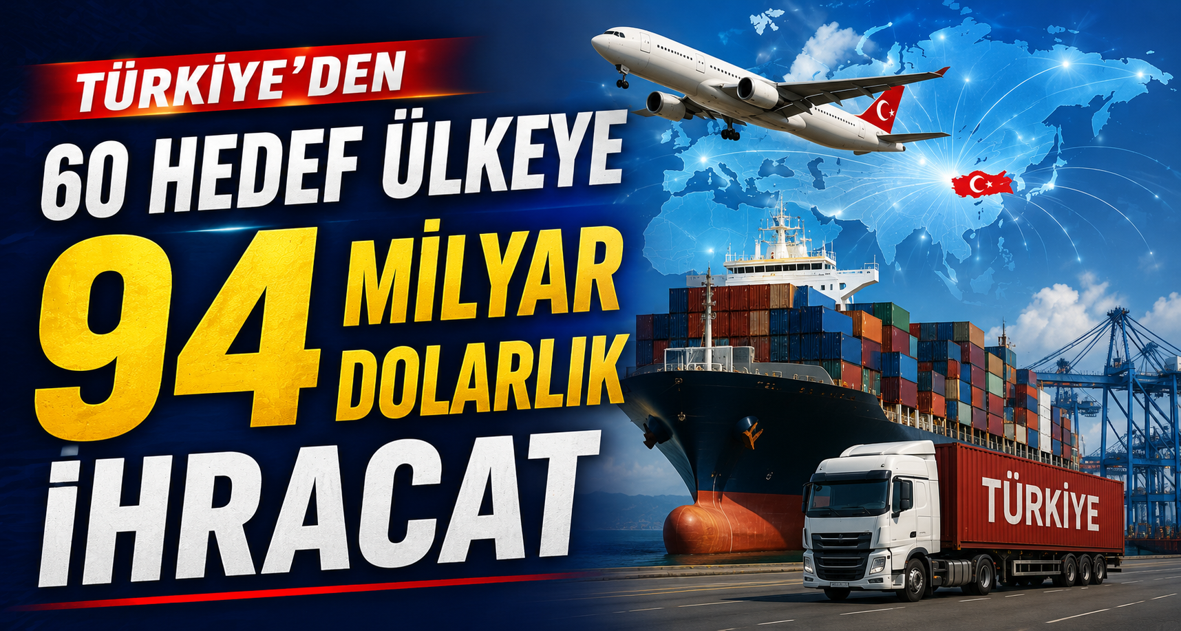 Türkiye’den 60 hedef ülkeye 94 milyar dolarlık ihracat