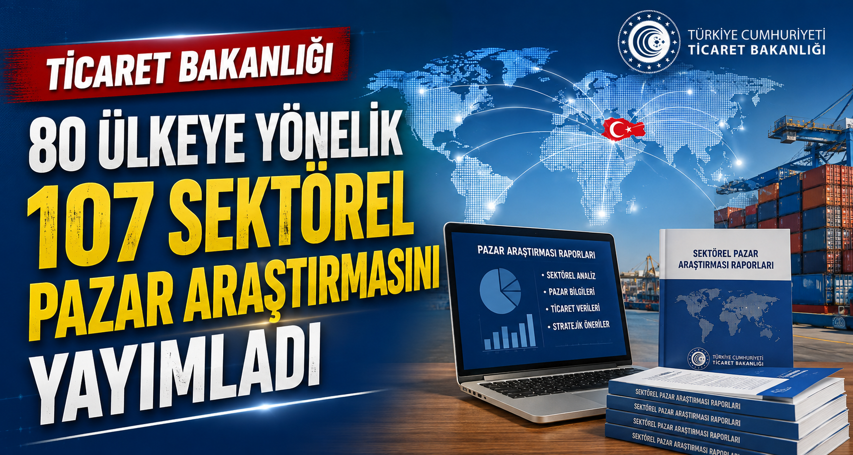 Ticaret Bakanlığı 80 ülkeye yönelik 107 sektörel pazar araştırmasını yayımladı