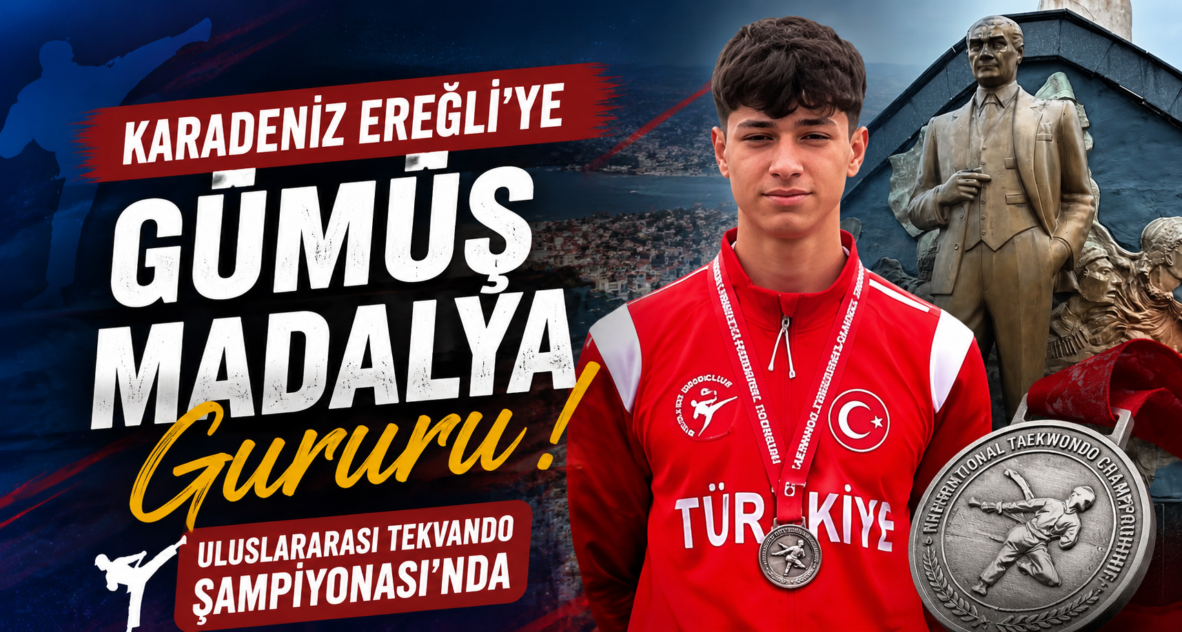 Uluslararası Tekvando Şampiyonası’nda Karadeniz Ereğli’ye gümüş madalya gururu