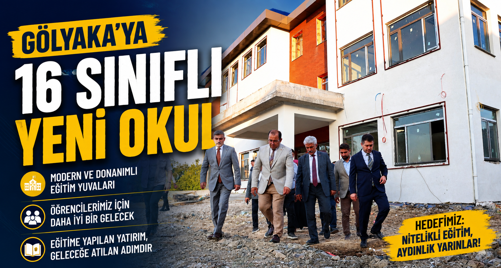 Gölyaka’ya 16 sınıflı yeni okul
