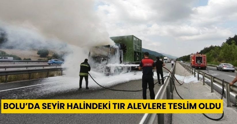 Bolu’da seyir halindeki tır alevlere teslim oldu
