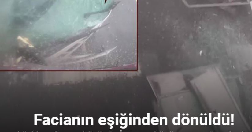 Arnavutköy’de yolcu otobüsünün İETT otobüsüne çarptığı anlar kamerada