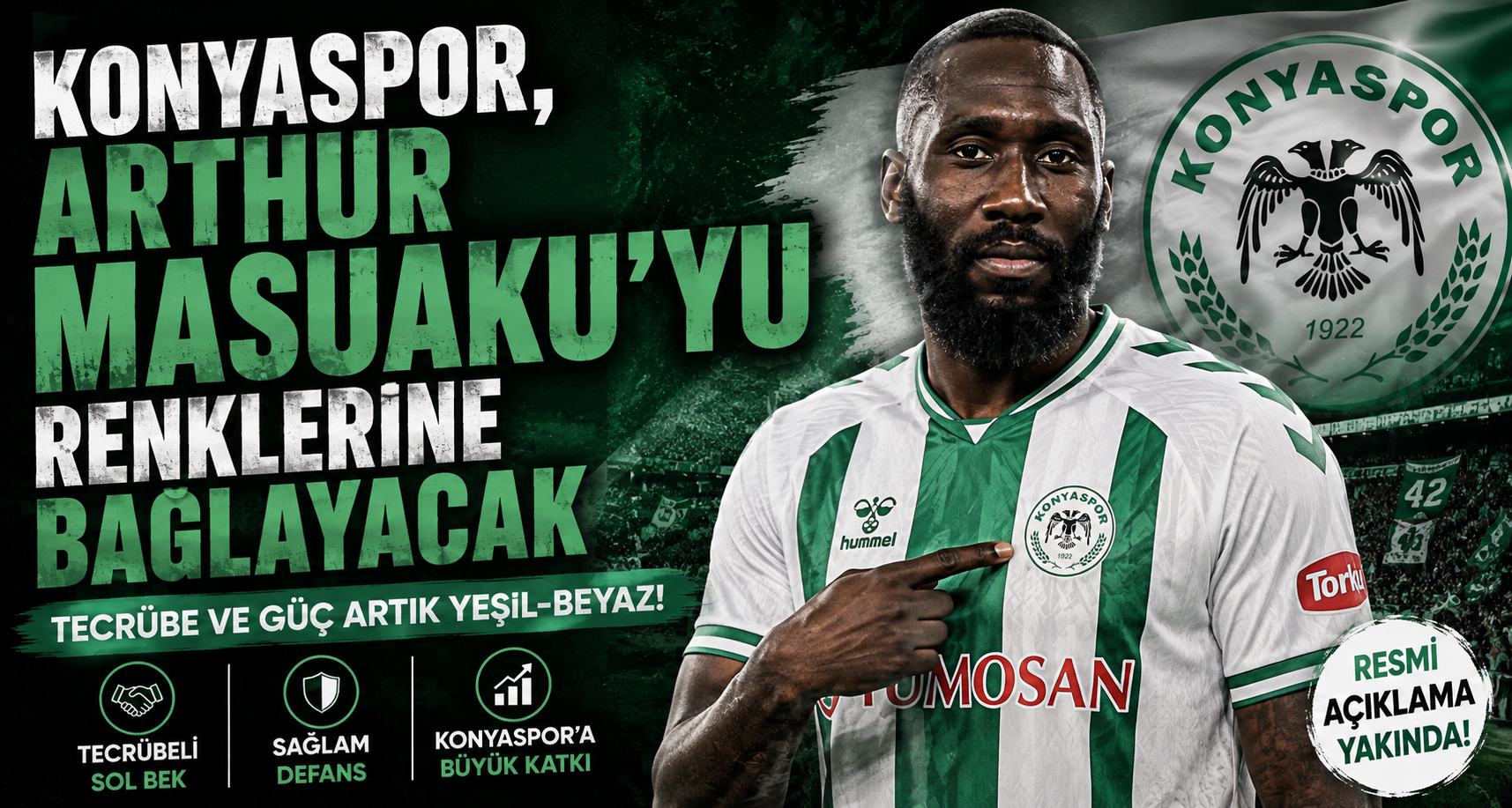 Konyaspor, Arthur Masuaku'yu renklerine bağlayacak
