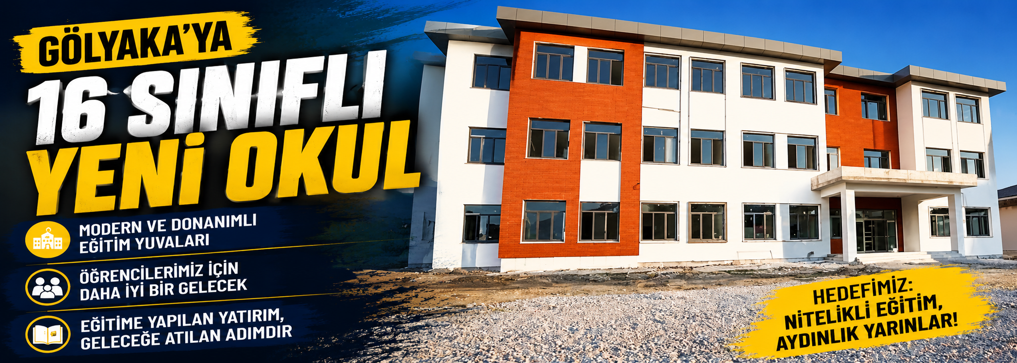Gölyaka’ya 16 sınıflı yeni okul