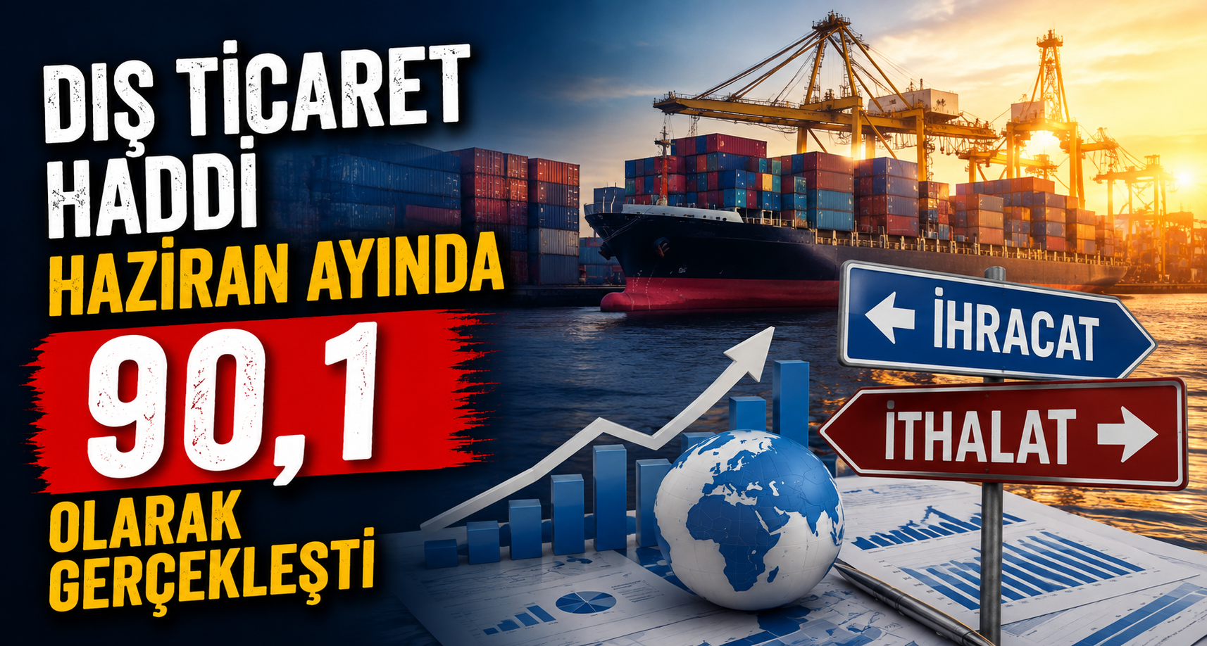 Dış ticaret haddi Haziran ayında 90,1 olarak gerçekleşti