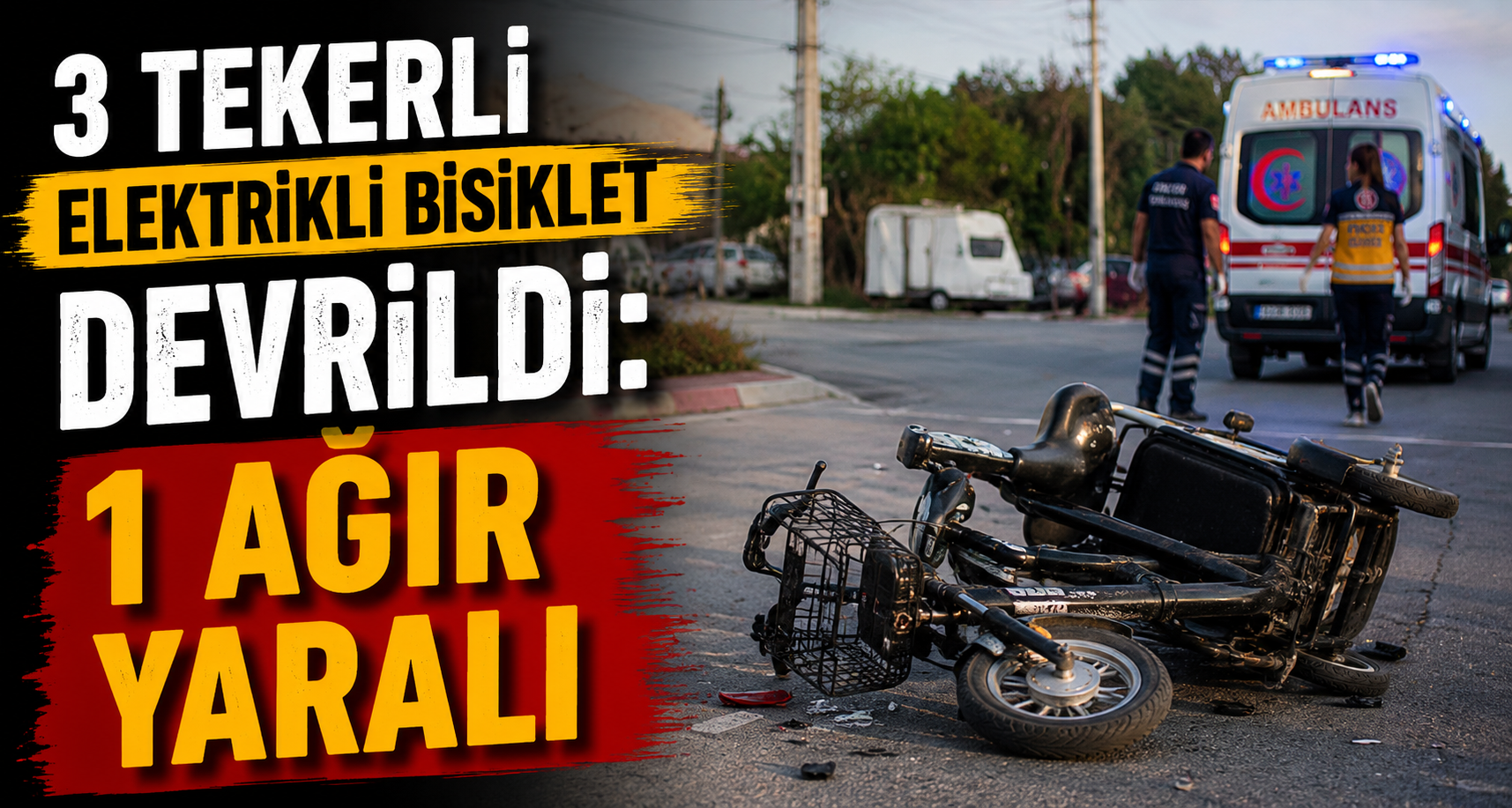 3 tekerli elektrikli bisiklet devrildi: 1 ağır yaralı