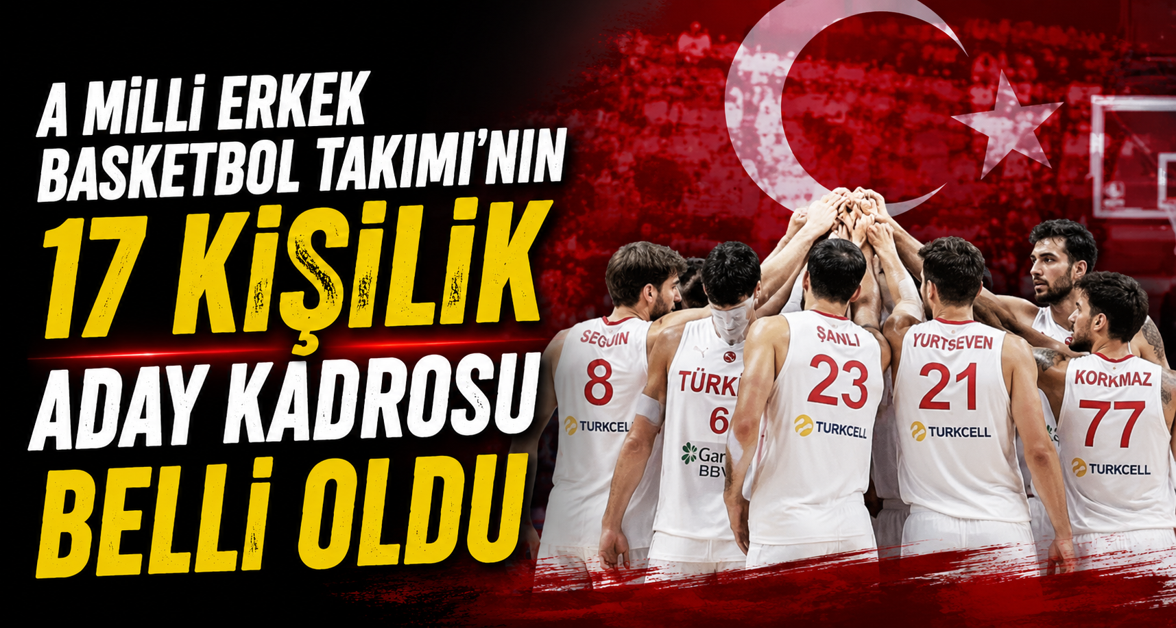 A Milli Erkek Basketbol Takımı’nın 17 kişilik aday kadrosu belli oldu
