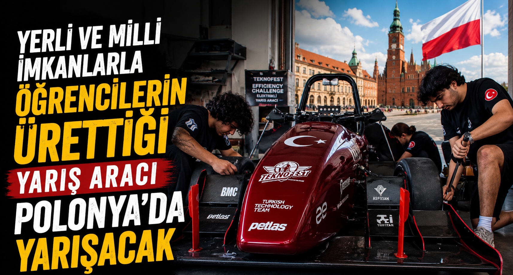 Yerli ve milli imkanlarla öğrencilerin ürettiği yarış aracı Polonya’da yarışacak