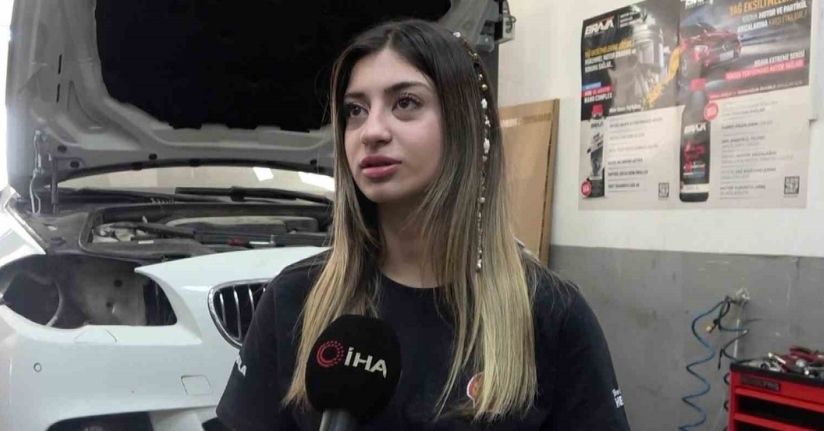 Kadınların da yapabileceğini gösterdi: 19 yaşındaki genç kız tamirhanede ter döküyor
