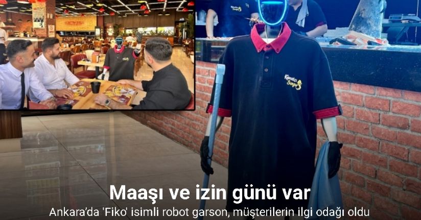 Maaşı ve izin günü olan robot garson, müşterilerin ilgi odağı oldu