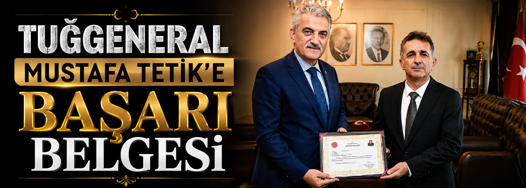 Tuğgeneral Mustafa Tetik'e başarı belgesi