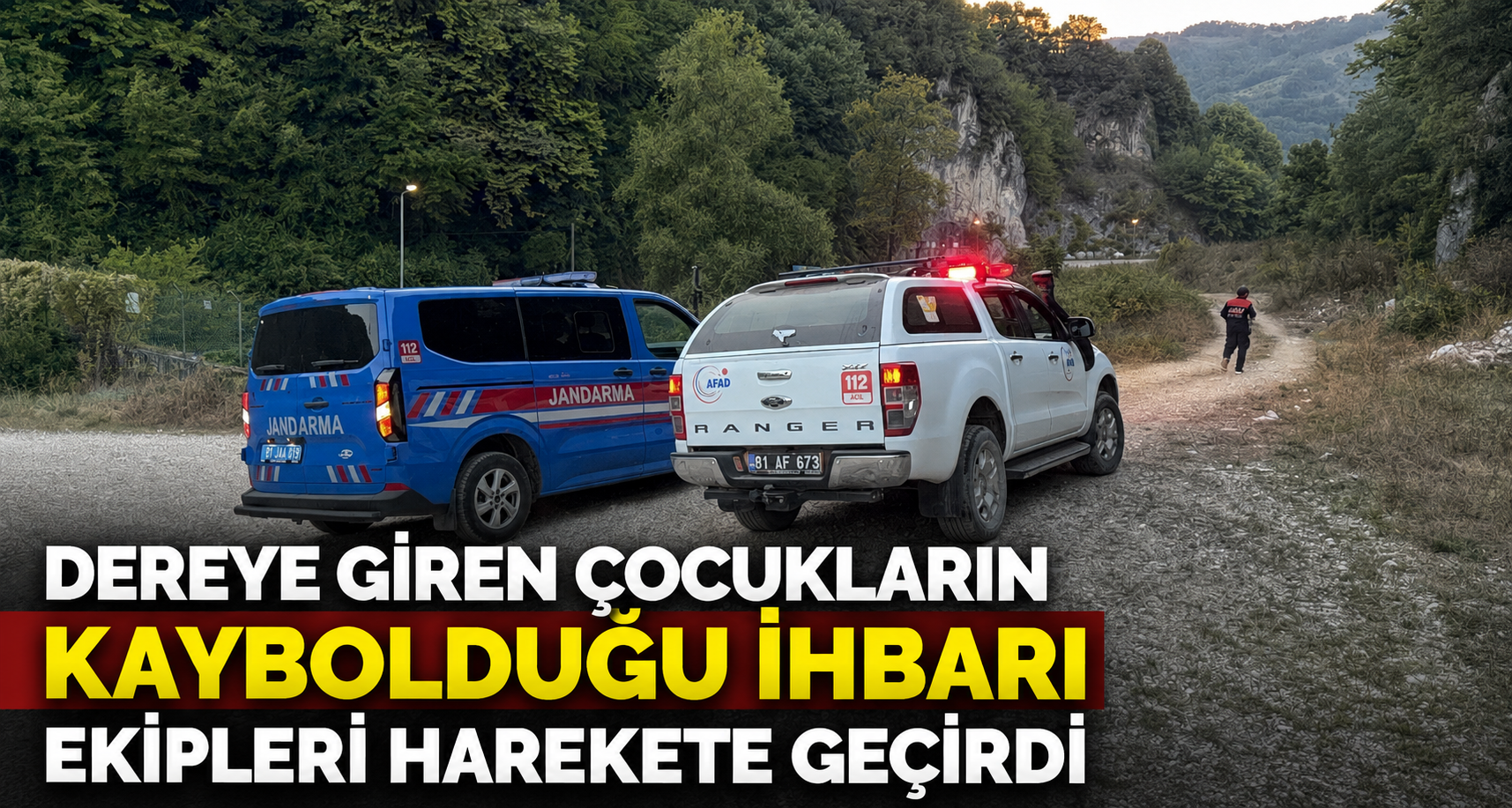 Dereye giren çocukların kaybolduğu ihbarı ekipleri harekete geçirdi