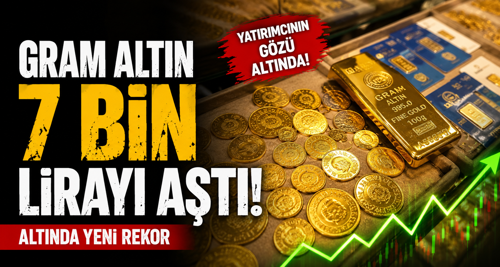 Gram altın 7 bin lirayı aştı