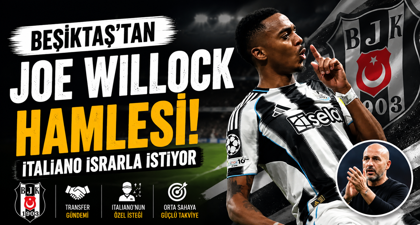 Beşiktaş’tan Joe Willock hamlesi: Italiano ısrarla istiyor