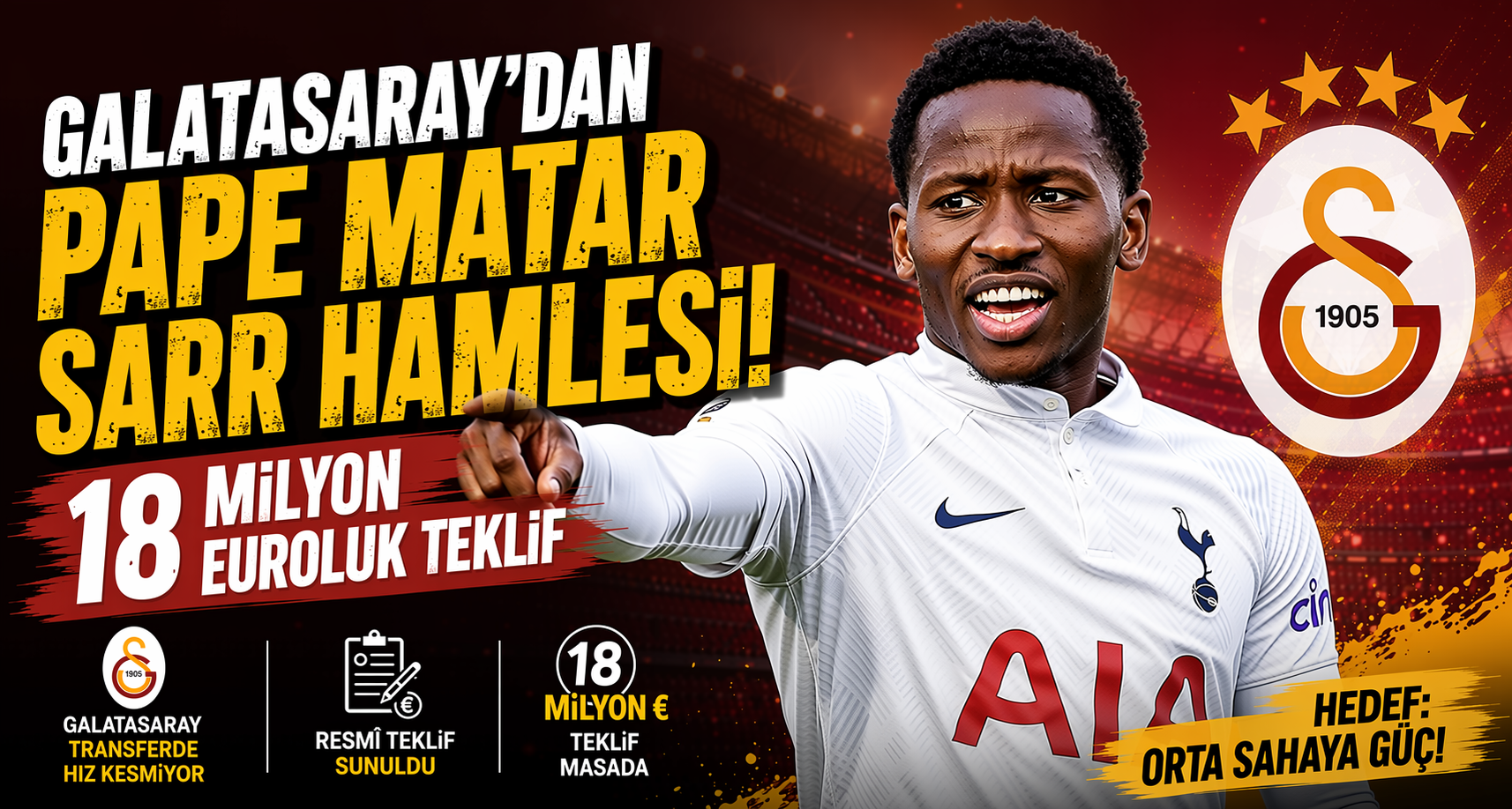 Galatasaray’dan Pape Matar Sarr hamlesi: 18 milyon euroluk teklif