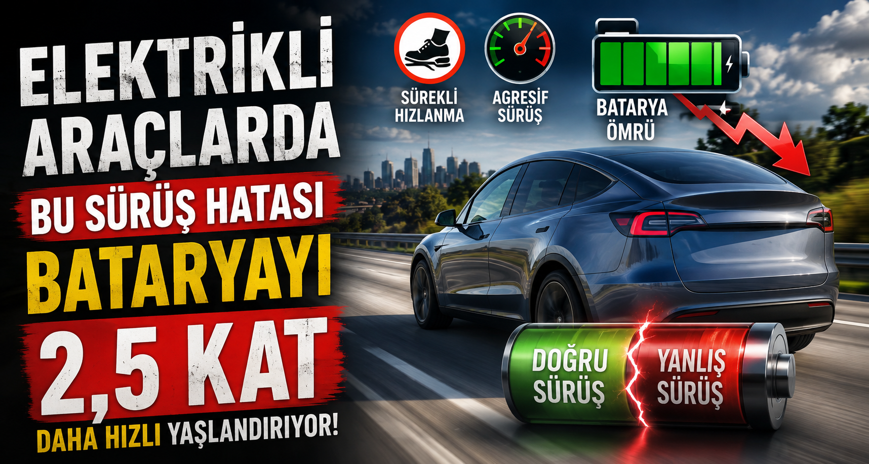 Elektrikli araçlarda bu sürüş hatası bataryayı 2,5 kat daha hızlı yaşlandırıyor
