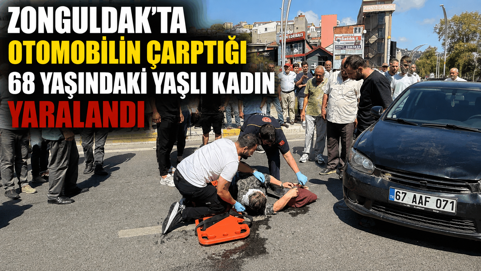 Yolun Karşına Geçmeye Çalışan Yaşlı Kadına Otomobil Çarptı