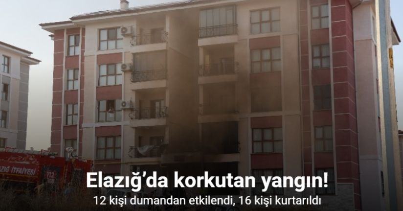 Elazığ’da binanın bodrum katında yangın: 12 kişi dumandan etkilendi, 16 kişi kurtarıldı