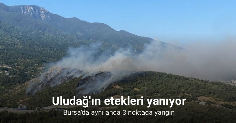 Bursa’da aynı anda 3 noktada yangın...Uludağ’ın etekleri yanıyor