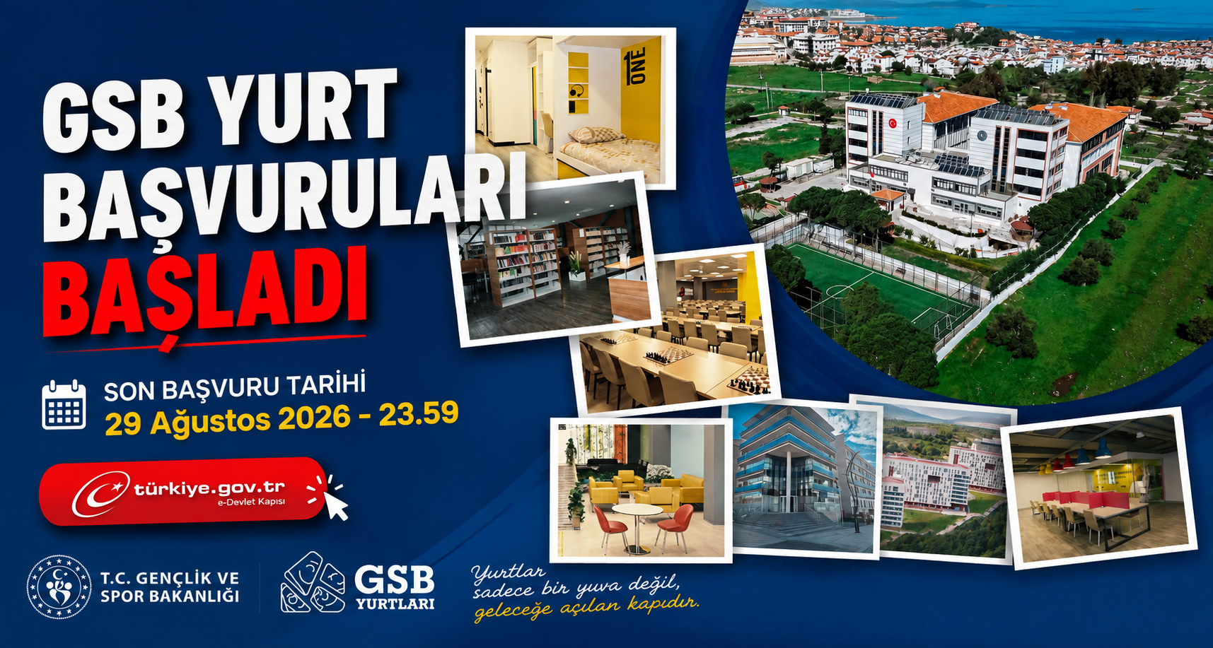 Gençlik ve Spor Bakanlığı yurt başvuruları başladı
