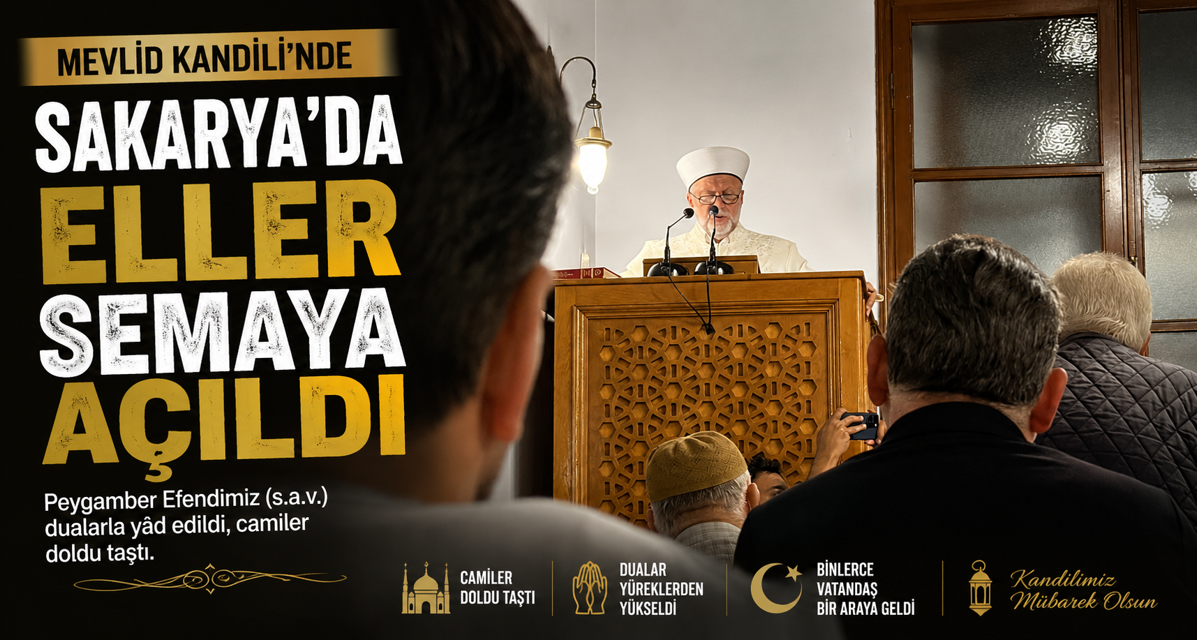 Mevlid Kandili’nde Sakarya’da eller semaya açıldı