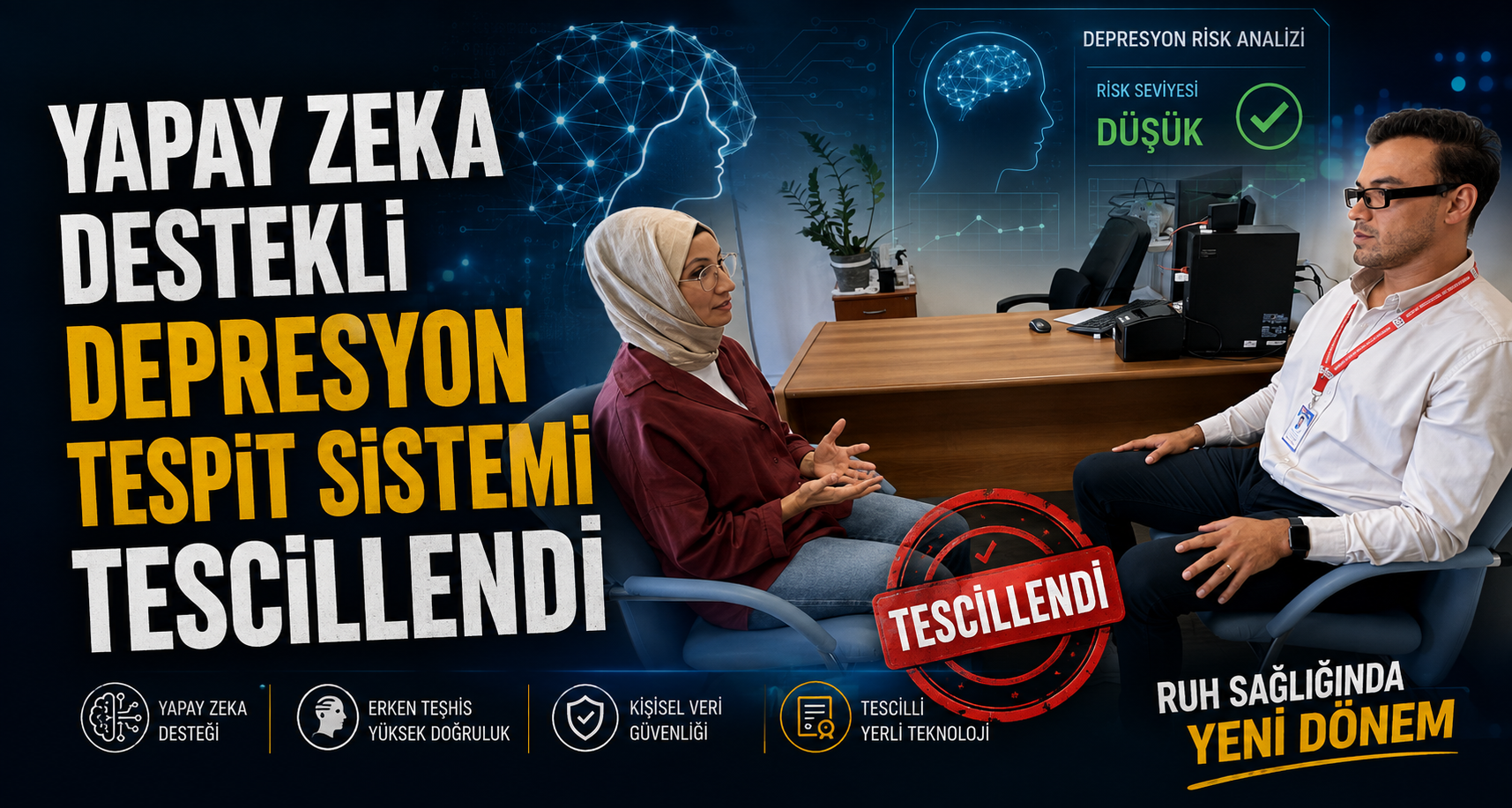 Yapay zeka destekli depresyon tespit sistemi tescillendi