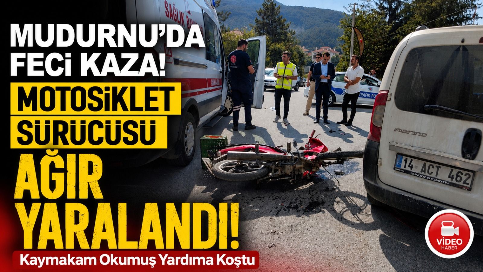 Mudurnu'da Otomobil İle Motosiklet Çarpıştı, 1 Ağır Yaralı