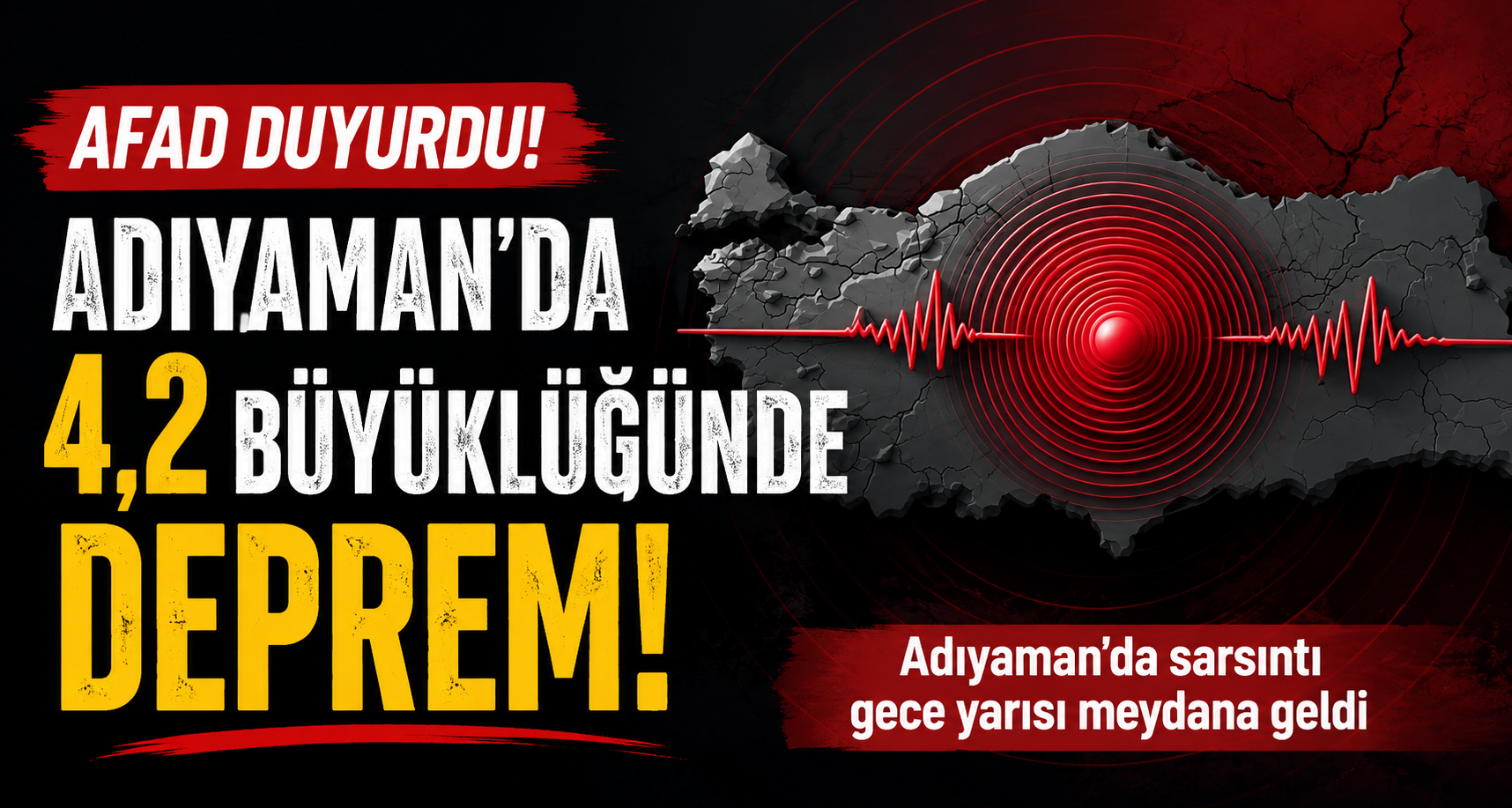 Adıyaman’da 4,2 büyüklüğünde deprem
