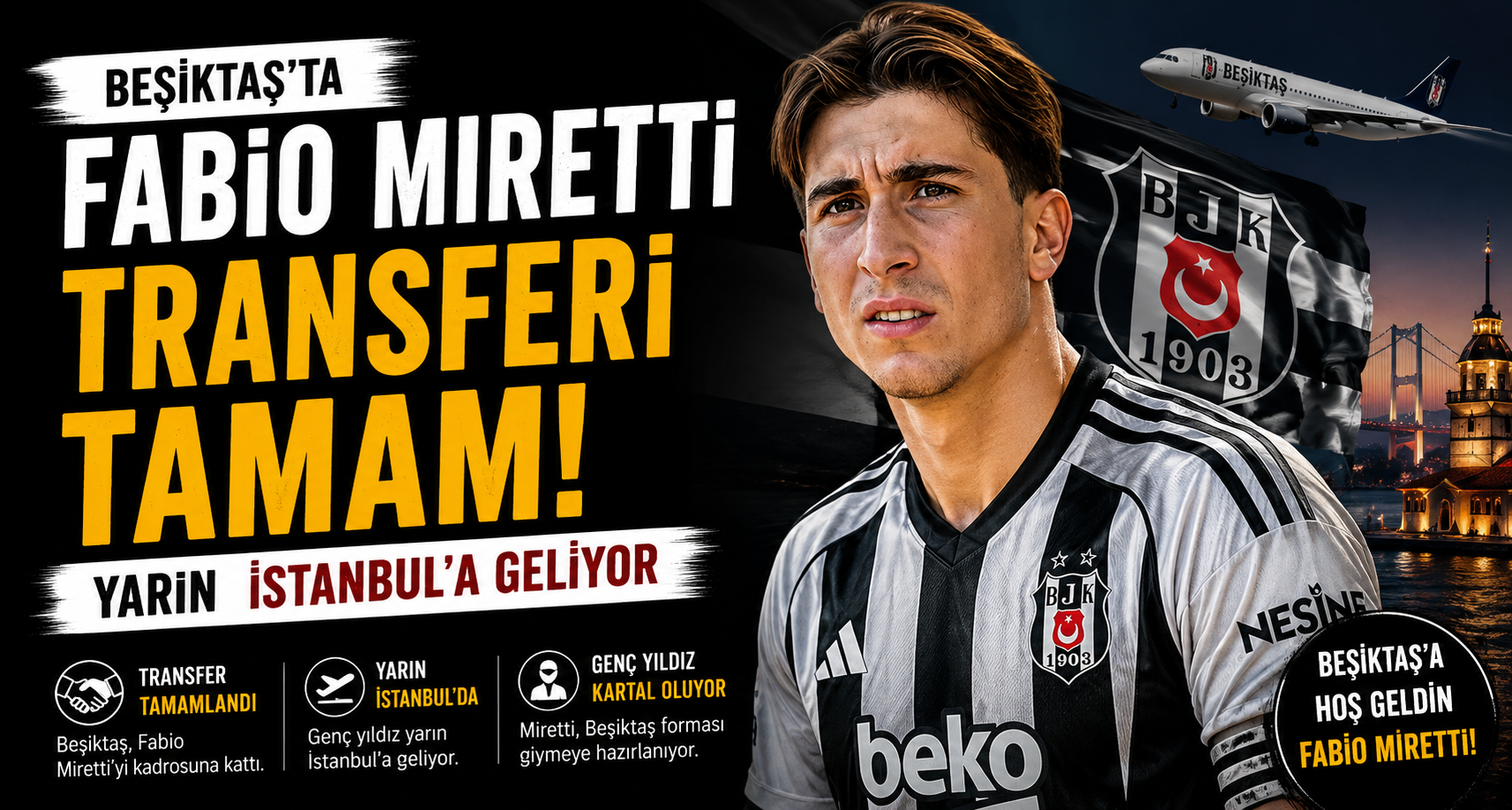 Beşiktaş’ta Fabio Miretti transferi tamam: Yarın İstanbul’a geliyor