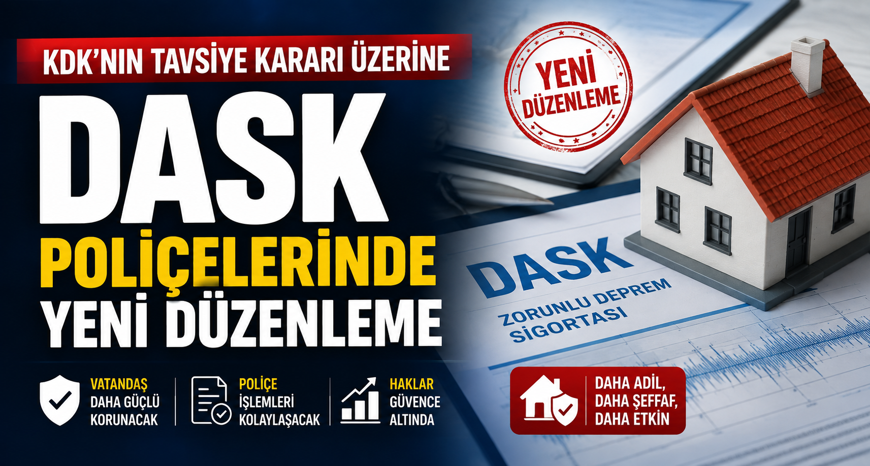 KDK'nın tavsiye kararı üzerine DASK poliçelerinde yeni düzenleme