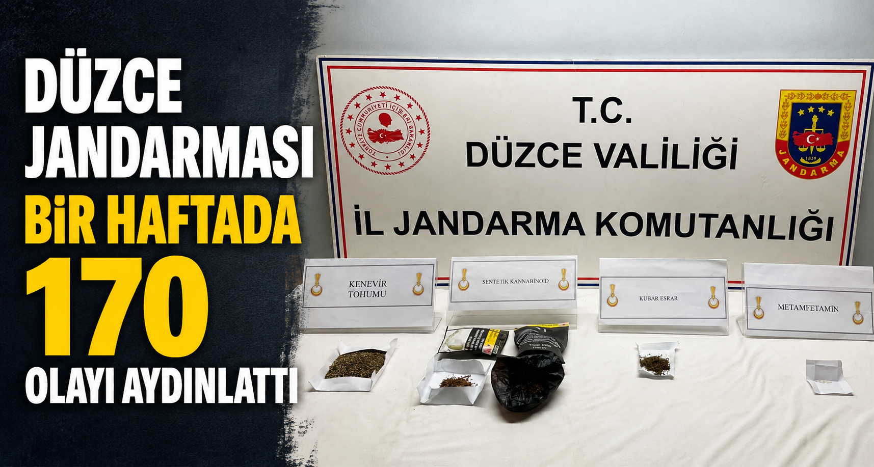 Düzce jandarması bir haftada 170 olayı aydınlattı