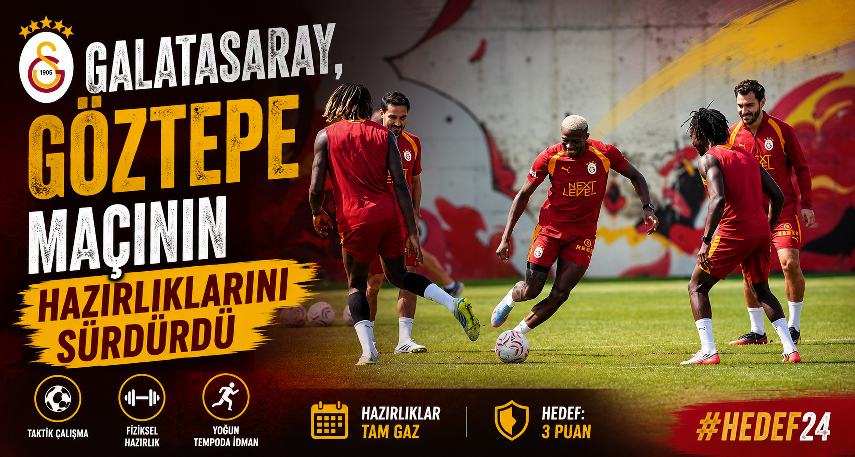 Galatasaray, Göztepe maçının hazırlıklarını sürdürdü