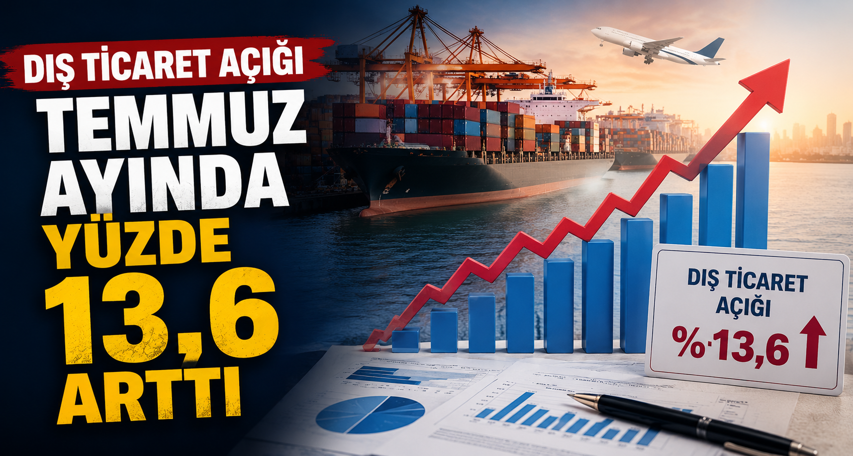 Dış ticaret açığı Temmuz ayında yüzde 13,6 arttı