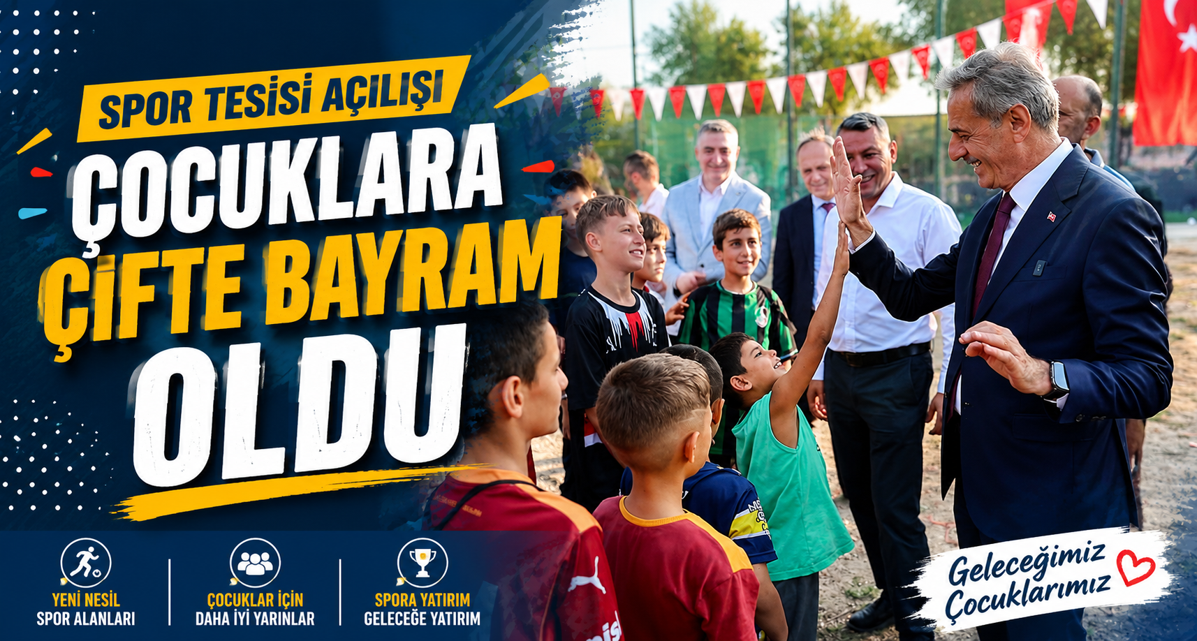Spor tesisi açılışı çocuklara çifte bayram oldu