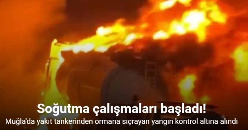 Yakıt tankerinden ormana sıçrayan yangın kontrol altına alındı