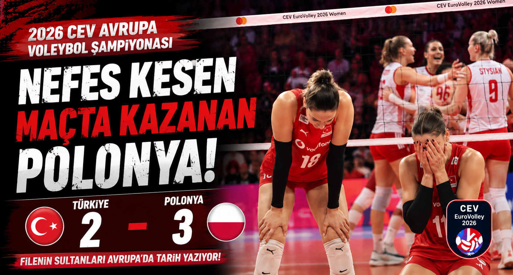2026 CEV Avrupa Voleybol Şampiyonası: Türkiye: 2 - Polonya: 3