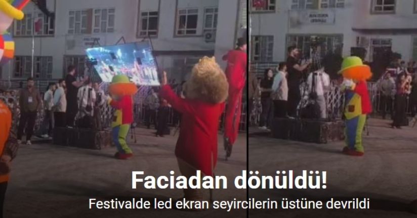 Festivalde 5 kişinin yaralanmasına neden olan led ekranın devrilme anının görüntüsü ortaya çıktı
