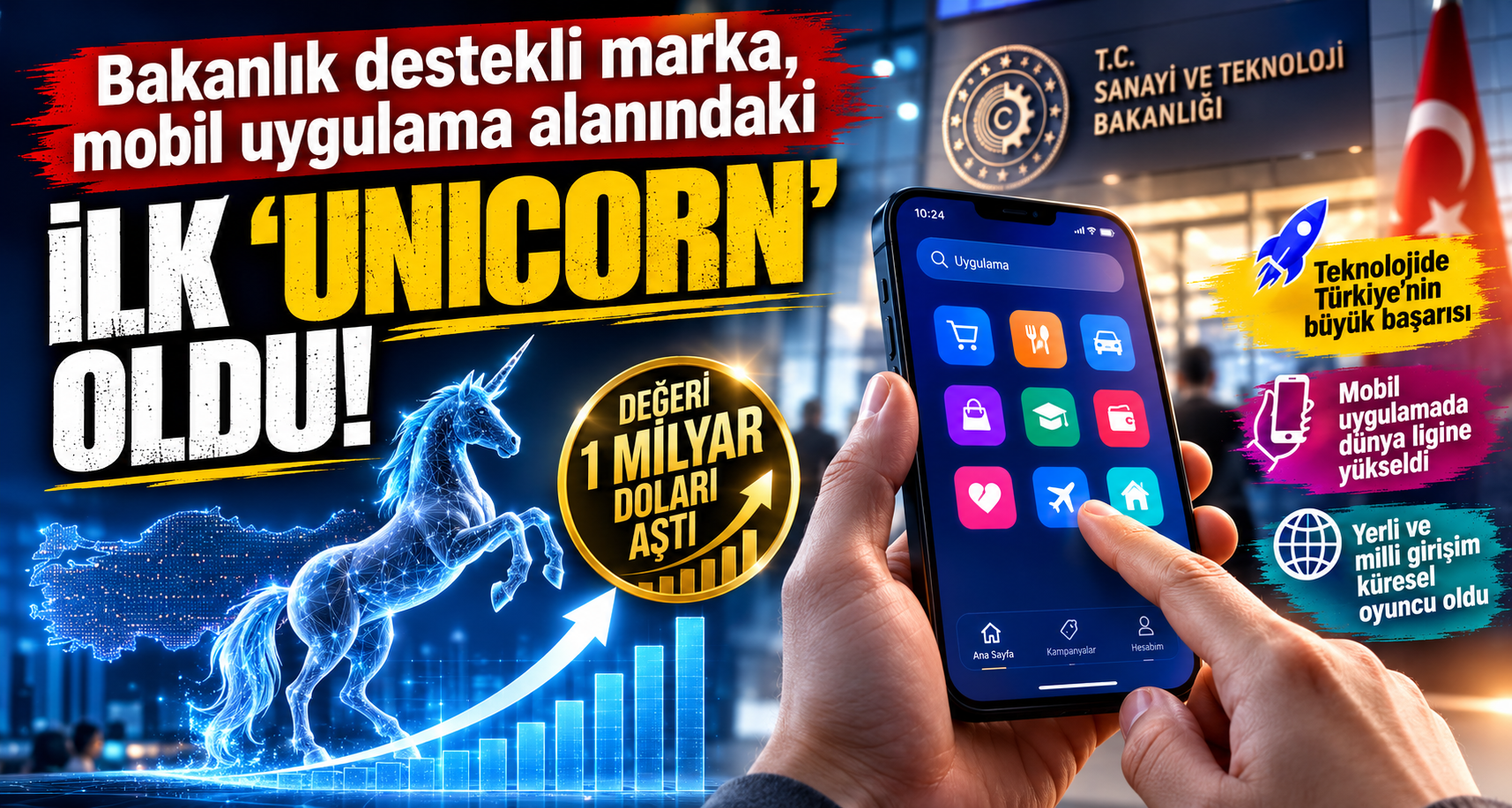 Bakanlık destekli marka, mobil uygulama alanındaki ilk 'Unicorn' oldu