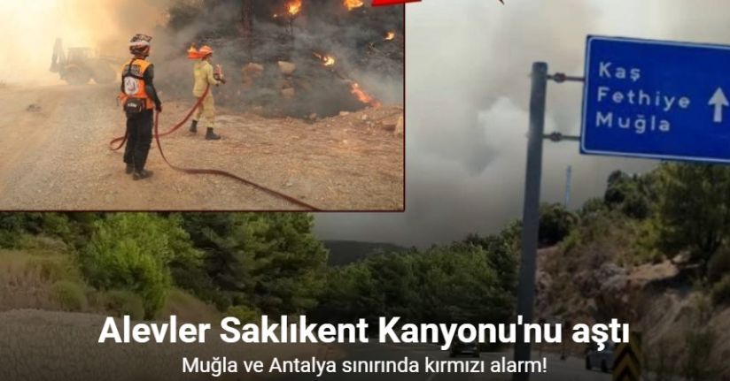 Seydikemer yangınında dumanlar gökyüzünü kapladı