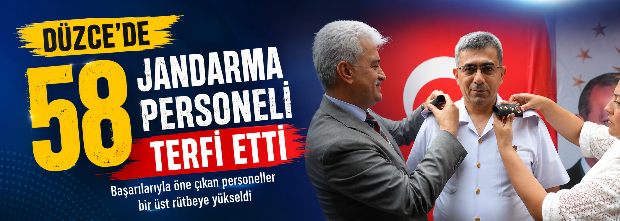Düzce’de 58 jandarma personeli terfi etti