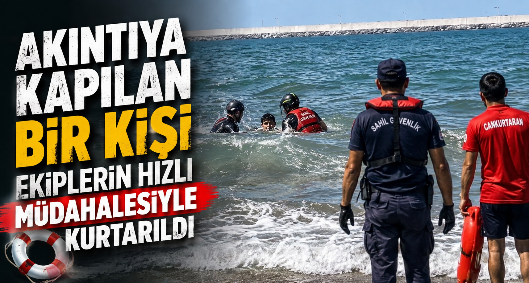 Akıntıya kapılan bir kişi ekiplerin hızlı müdahalesiyle kurtarıldı