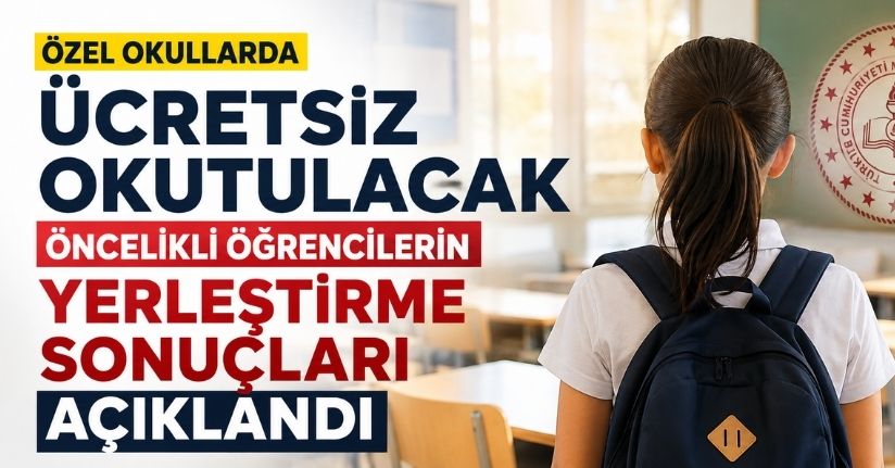 Özel okullarda ücretsiz okutulacak öncelikli öğrencilerin yerleştirme sonuçları açıklandı