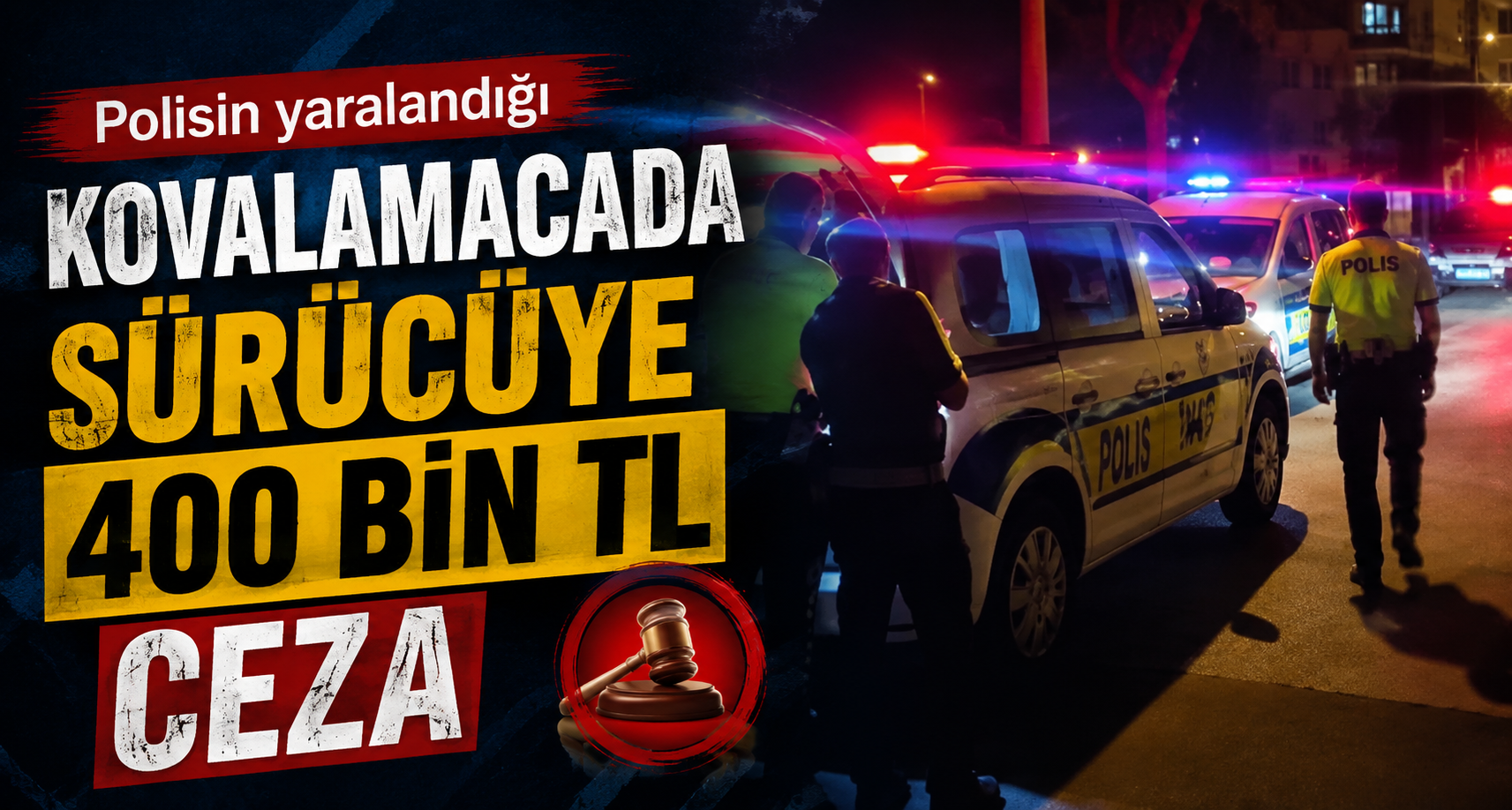 Polisin yaralandığı kovalamacada sürücüye 400 bin lira ceza